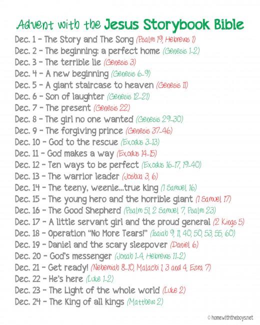 Free Printable The Jesus Storybook Bible Advent Reading Plan