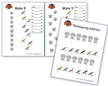 Thanksgiving Worksheets: Free Basic Addition and Number Family Sheets