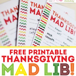 Free Thanksgiving Mad Lib Printable