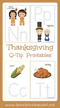 Free Thanksgiving Q-Tip Painting Printables