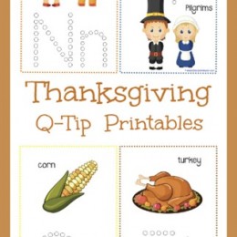 Free Thanksgiving Q-Tip Painting Printables