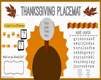 Free Printable Thanksgiving Placemat