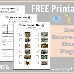 Zoo Scavenger Hunt Pages