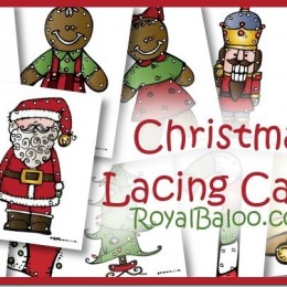 Free Christmas Themed Lacing Cards