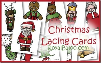 Free Christmas Themed Lacing Cards