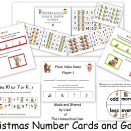 Christmas Number Cards and Math Games: Free Printables