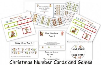 Christmas Number Cards and Math Games: Free Printables