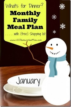 Free January Family Meal Planner with Weekly Grocery List