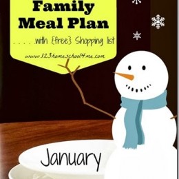 Free January Family Meal Planner with Weekly Grocery List