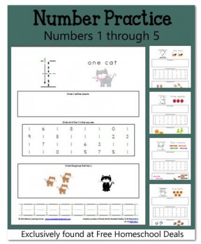 Free Math Worksheets: Numbers 1-5 {instant download!} | Free Homeschool ...