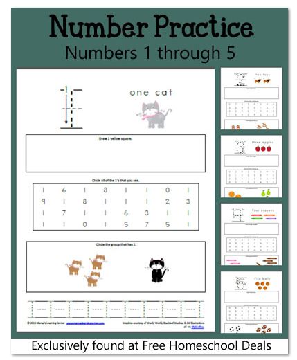 free math worksheets numbers 1 5 instant download free homeschool deals c