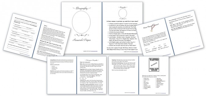 Biography Research Paper Pack