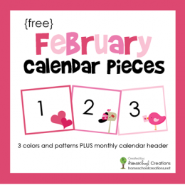 Free February Calendar Pieces