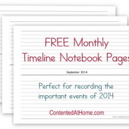 Free Monthly Timeline Notebook Pages