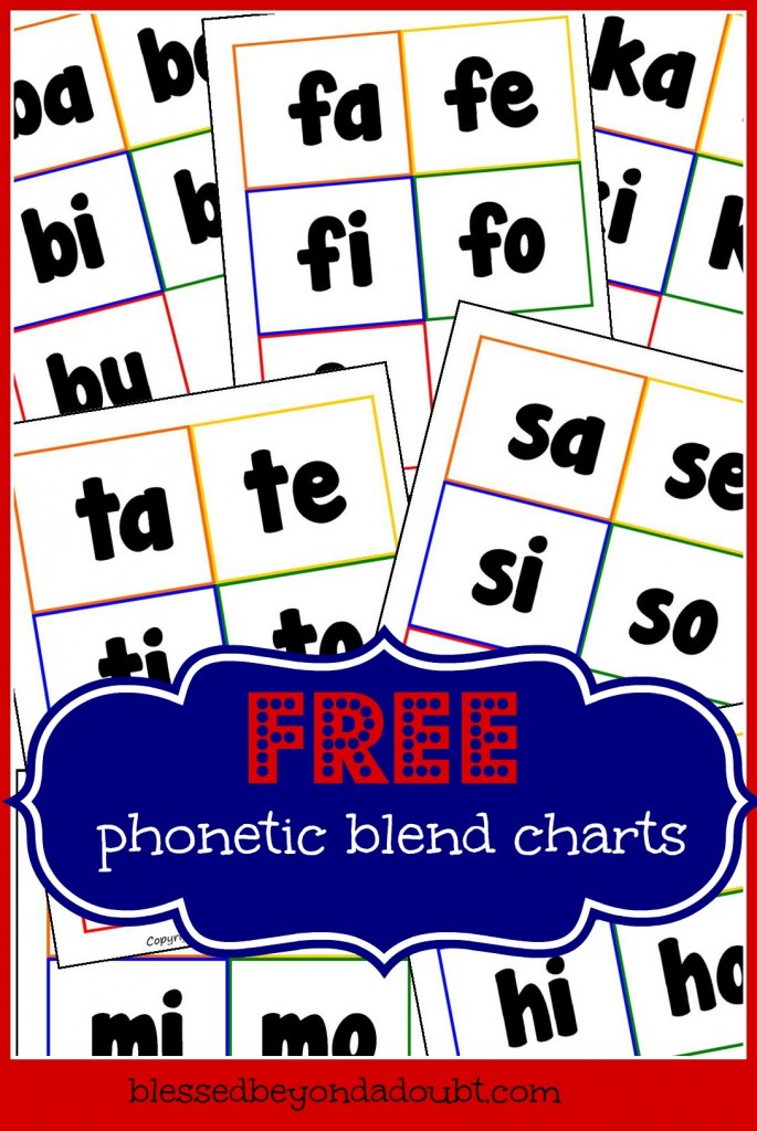 Free Phonetic Blend Charts