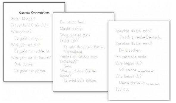 German Worksheets