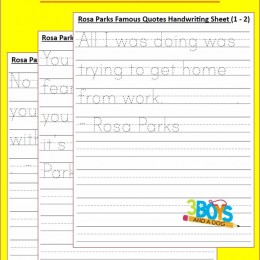 Rosa Parks Handwriting Pages