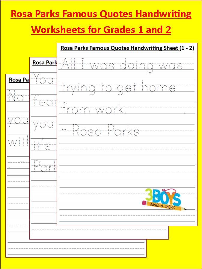 Rosa Parks Handwriting Pages