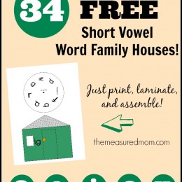 Short Vowel Word Family Houses