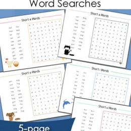 Short Vowel CVC Words - Word Search