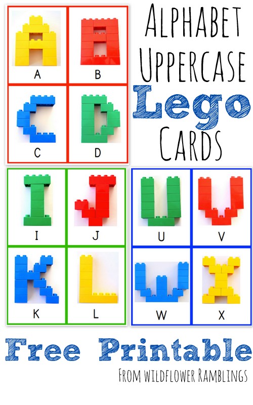 Uppercase Alphabet Lego Cards