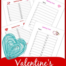 Valentines Spelling Test Printables