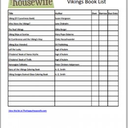 Printable Vikings Book List