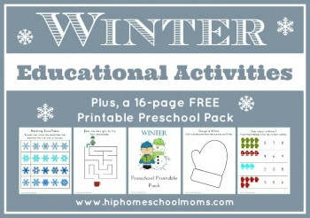 Free Winter Preschool Printables Pack