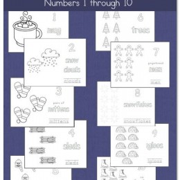 Free Winter Coloring Pages: Numbers 1 through 10