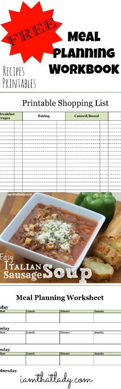 FREE Meal Planning workbook