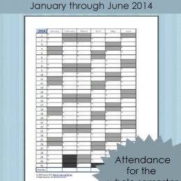 Printable Homeschool Attendance Record 2014