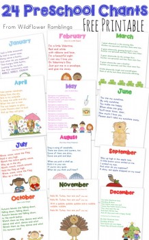 Free Printables: 24 Preschool Chants by Month