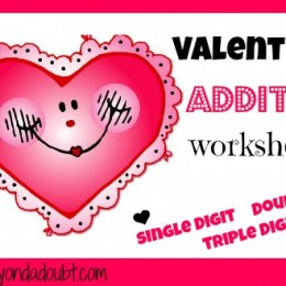 Valentine Addition Worksheets