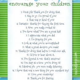 20 Things to Say to Encourage your Children
