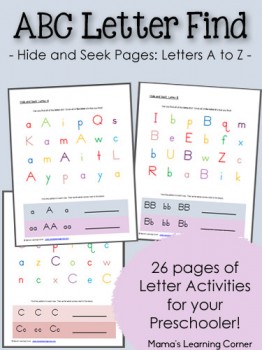 ABC Letter Find Printables for Preschoolers