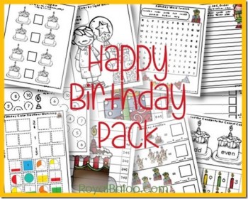 Birthday Printable Pack for PreK - 2nd