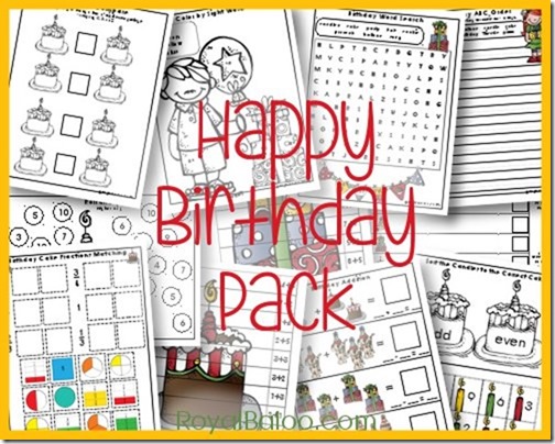 Birthday Printable Pack for PreK - 2nd 