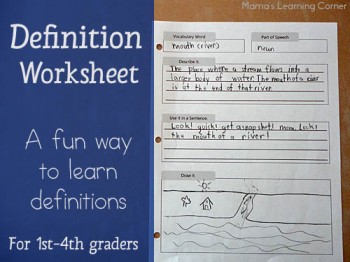 Free Printable Definition Worksheet