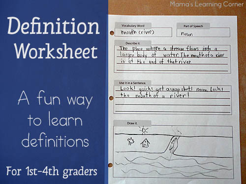 Free Printable Definition Worksheet