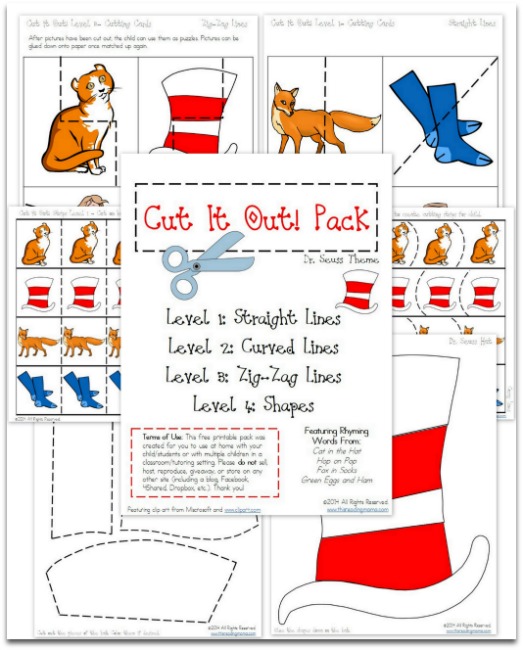 Free Dr. Seuss Cut it Out! Printables Pack