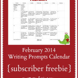 February 2014 Writing Prompts Calendar