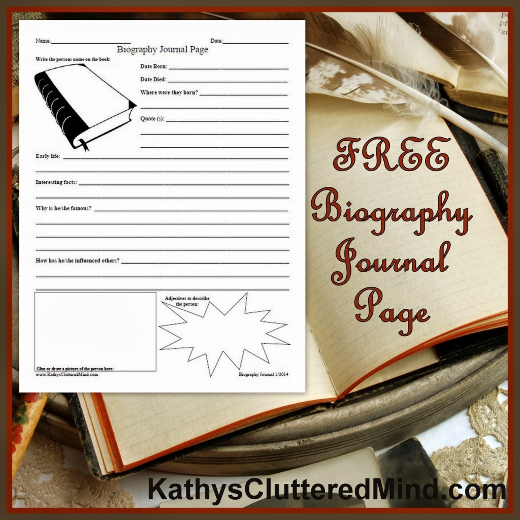 Free Biography Journal Page