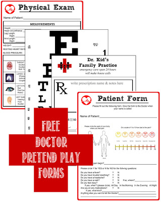 Free Doctor Pretend Play Forms