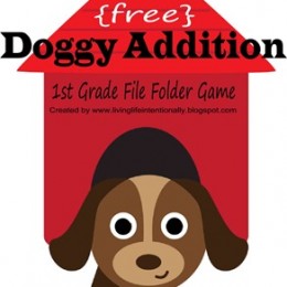 Free Doggy Addition File Folder Game