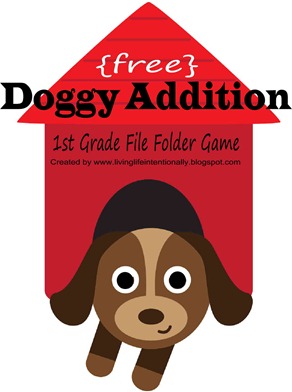 Free Doggy Addition File Folder Game