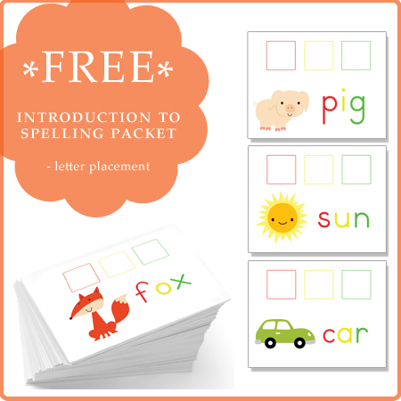 Free Introduction to Spelling Packet