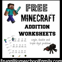 Free Minecraft Addition Worksheets