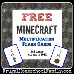 Free Minecraft Multiplication Cards