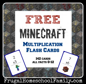 Minecraft Multiplication Flash Cards - Free!