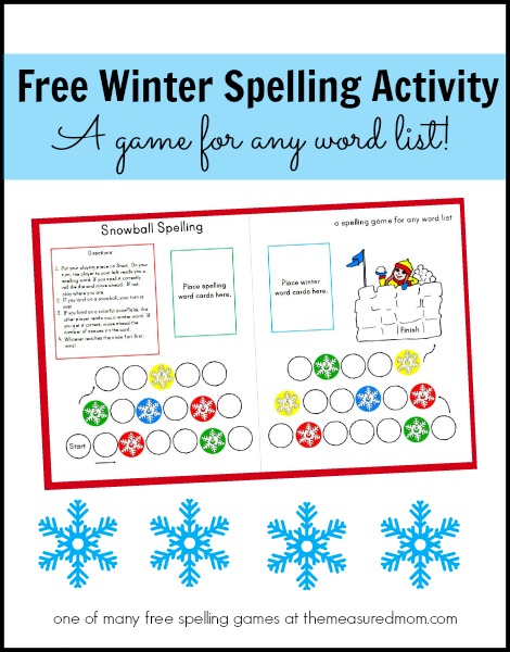 Free Winter Spelling Activity